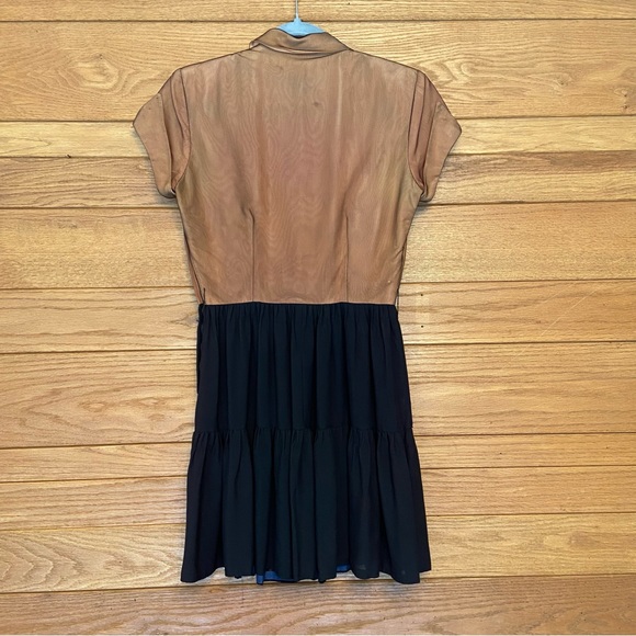 Vintage 1950s Doris Dodson button front short sleeve mesh detail dress - Picture 7 of 9